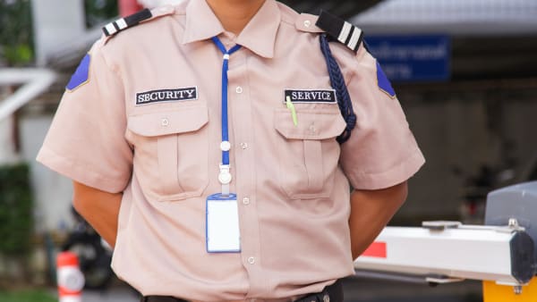 shows security guard for office bulding